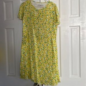 Yellow lemon print summer dress